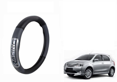CARIZO Steering Cover For Toyota Etios Liva(Black, Grey, Leatherite)