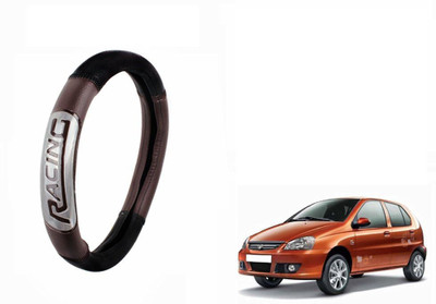CARIZO Steering Cover For Tata Indica(Black, Brown, Leather)