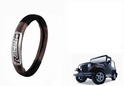 CARIZO Steering Cover For Mahindra Thar(Black, Brown, Leatherite)