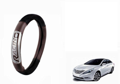 CARIZO Steering Cover For Hyundai Sonata Fluidic(Black, Brown, Leatherite)