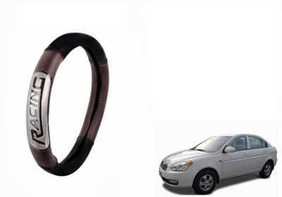 CARIZO Steering Cover For Hyundai Verna(Black, Brown, Leatherite)