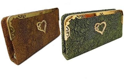 

landloper Casual, Party Green, Brown Clutch, Brown;green