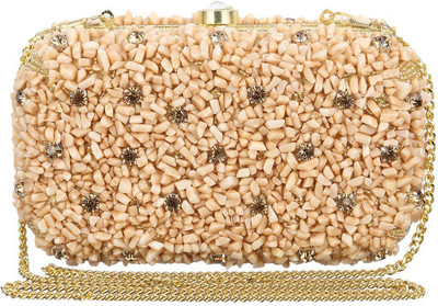 

The Indian Handicraft Store Party Beige Clutch