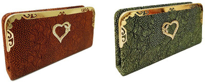 

landloper Casual, Party Green, Brown Clutch, Brown;green