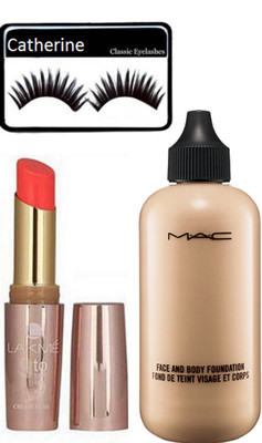 

catherine Eyelashes, Face & Body Foundation, 9 to 5 Lipstick(Set of 3)