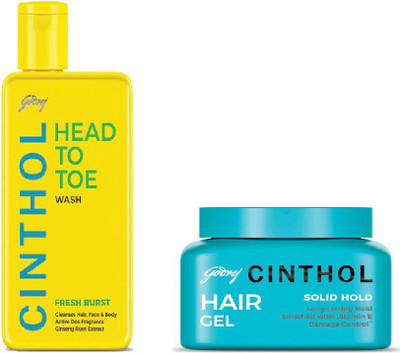 

Godrej Cinthol Head to Toe Fresh Burst, Cinthol Hair Styling Gel(Set of 2)