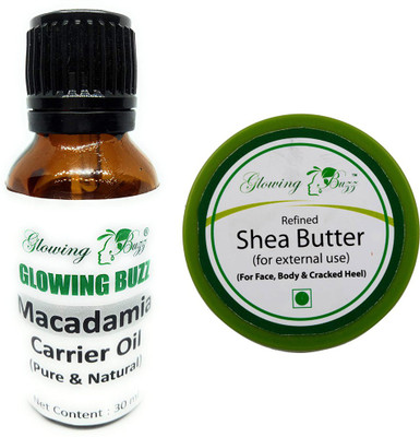 

Glowing Buzz Combo of macademia essential oil and shea butter(Set of 2)