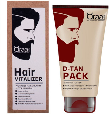 

Qraa Hair Vitalizer 60ml + De Tan Pack 120gm(Set of 2)