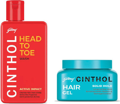 

Godrej Cinthol Head To Toe Active Impact, Cinthol Hair Styling Gel(Set of 2)