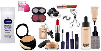 

BRUTUS Sponge Puff&Mac Professional Best Beauty Full Night Party Combo Makeup Kit Of Mac(Set of 16)