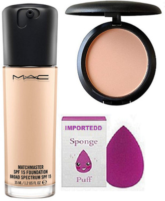 

importedd Sponge Puff & Mac Matchmaster Foundation & Mac Compact(Set of 3)