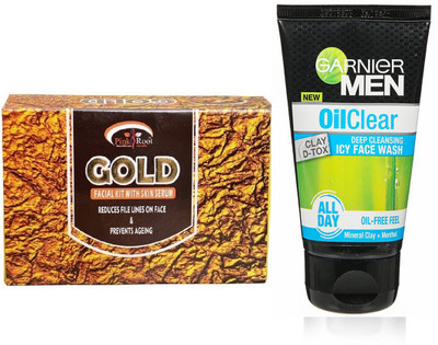

Pink Root GOLD KIT 83G WITH GARNIER OIL CLEAR FACEWASH(Set of 2)