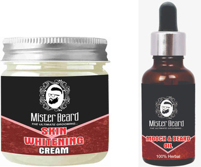 

Mister Beard SKIN WHITENING CREAM 100gm WITH MOOCH OIL 35ml(Set of 2)