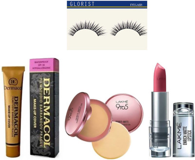 

glorist EYELASHS ,DERMACOL ,9T05 PRIMER POWDER WITH MATTE LIPSTICK(Set of 4)