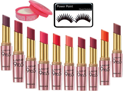 

power point Eyelashes&Makeup Remover&Lipstick Pack Of 10(Set of 12)