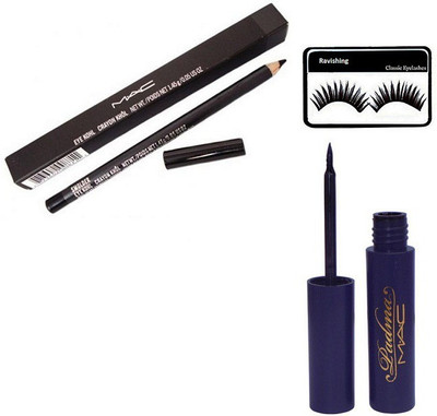 

ravishing Eyelashas, Pancil Kajal, Padma Eyeliner(Set of 3)