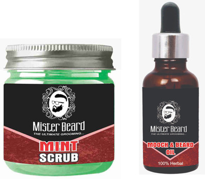 

Mister Beard MINT SCRUB 100gm WITH MOOCH & BEARD OIL 35ml(Set of 2)