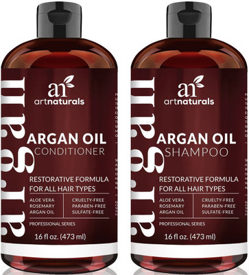 

Artnaturals Organic Moroccan Argan Oil Shampoo and Conditioner Set (2 x 16 Oz) - Sulfate Free For Men & Women(Set of 2)