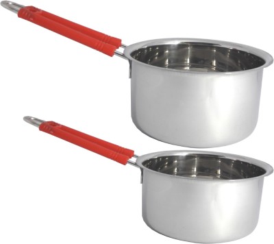 bartan hub induction friendly sauce pan set of 2 Induction Bottom Cookware Set(Stainless Steel, 2 - Piece)