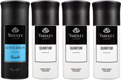 

Yardley London One ROYALE & Three QUANTUM Body Spray - For Men(600 ml, Pack of 4)