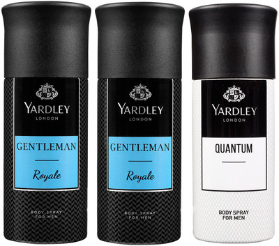 

Yardley London Two ROYALE & One QUANTUM Body Spray - For Men(450 ml, Pack of 3)
