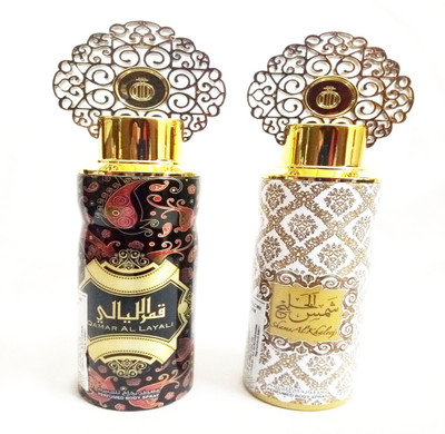 

ARABIYAT QAMAR AL LAYALI AND SHAMS AL KHALEEJ Perfume Body Spray - For Men & Women(400 ml, Pack of 2)