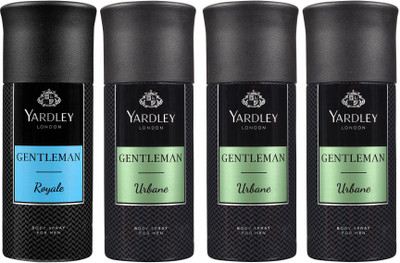 

Yardley London One ROYALE & Three URBANE Body Spray - For Men(600 ml, Pack of 4)
