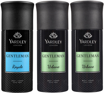 

Yardley London One ROYALE & Two URBANE Body Spray - For Men(450 ml, Pack of 3)