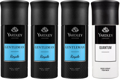 

Yardley London Three ROYALE & One QUANTUM Body Spray - For Men(600 ml, Pack of 4)