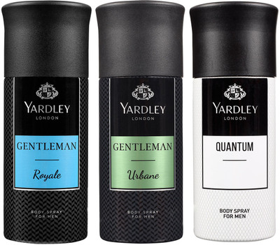 

Yardley London One ROYALE, One URBANE & One QUANTUM Body Spray - For Men(450 ml, Pack of 3)