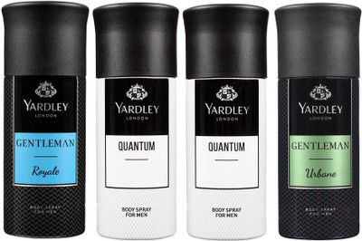 

Yardley London One ROYALE, Two QUANTUM & One URBANE Body Spray - For Men(600 ml, Pack of 4)