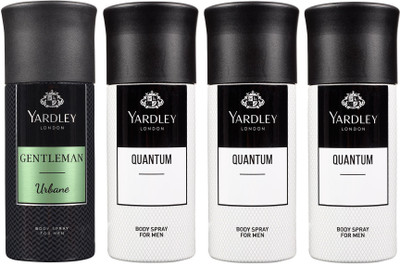 

Yardley London One URBANE & Three QUANTUM Body Spray - For Men(600 ml, Pack of 4)