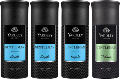 

Yardley London Three ROYALE & One URBANE Body Spray - For Men(600 ml, Pack of 4)