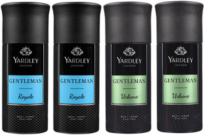 

Yardley London Two ROYALE & Two URBANE Body Spray - For Men(600 ml, Pack of 4)