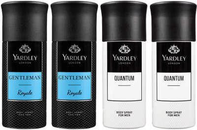 

Yardley London Two ROYALE & Two QUANTUM Body Spray - For Men(600 ml, Pack of 4)
