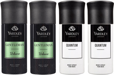 

Yardley London Two URBANE & Two QUANTUM Body Spray - For Men(600 ml, Pack of 4)