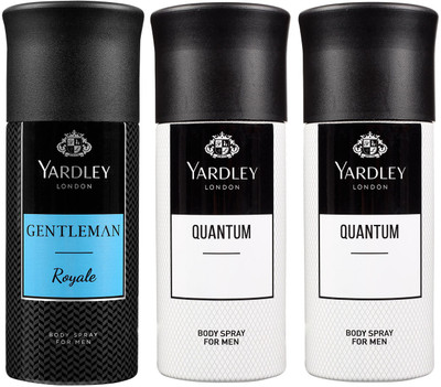 

Yardley London One ROYALE & Two QUANTUM Body Spray - For Men(450 ml, Pack of 3)