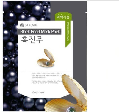 

baresio Blackpearl Daily face mask sheet- for skin tightening, made in Korea(pack of 6)(20 ml)