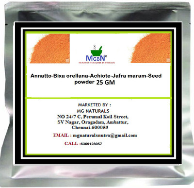 

MGBN Annatto-Bixa orellana-Jafra maram-SEED powder-25 GM(25 g)