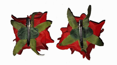 

KYT Fashion Red Fabric Rose Flower Hair Clip For Women pack of 2 Hair Clip(Red)