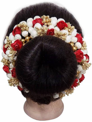 

Prime Artificial Flower Gajra For Hair Bun Decoration, Hair Accessories For Juda Pack Of 1 (Red) Hair Accessory Set(Multicolor)