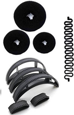 

Prime Hair Styling Tools Kits Combo Hair Donuts + Hair French Braid Tool + Bumpits Hair Accessories For Women & Girls Hair Accessory Set, Bun Hair Accessory Set(Black)