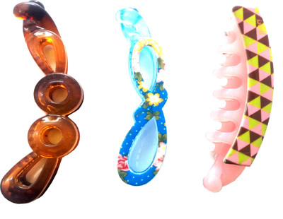 

Fashionable SET OF 3 DIFFERENT MEDIUM SIZE BANANA CLIP Banana Clip(Multicolor)
