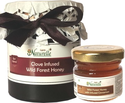 

Farm Naturelle Real Clove Infused Forest Honey (250 GMS) and Real Cinnamon Infused Forest Honey (40Gms) Combo-Immense Medicinal Value(290 g)