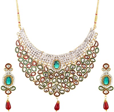 YELLOW CHIMES Copper Gold-plated Multicolor Jewellery Set(Pack of 1)