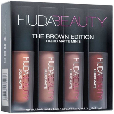

Huda Beauty 4 lipstick The brown Edition Liquid matte Minis(Brown)