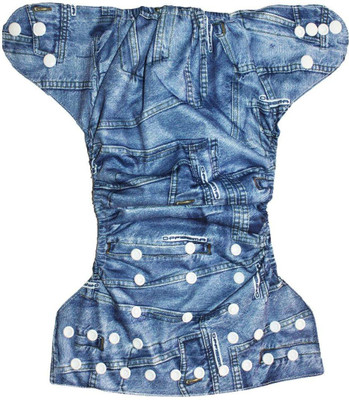 

babysoft Baby Reusable Cloth Diaper with Microfiber Inserts (ESCD_BLUE_DENIM) - S