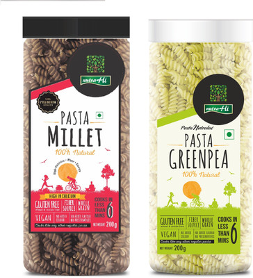 

NutraHi Millet Gluten free pasta + Greenpea Gluten free pasta (Combo) Pasta(Pack of 2, 400 g)