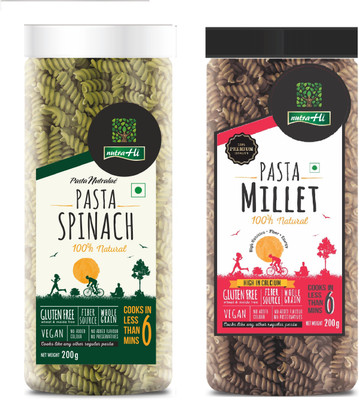 NutraHi Spinach Gluten free pasta + Millet Gluten free pasta (Combo) Pasta(Pack of 2, 400 g)