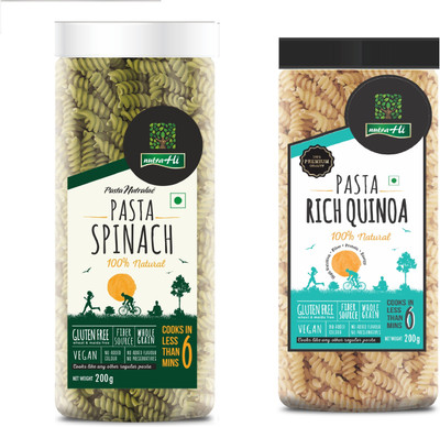 

NutraHi Spinach free pasta + Rich Quinoa Gluten free pasta (Combo) Pasta(Pack of 2, 400 g)